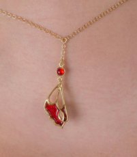 Gold Waist Chain Red Butterfly Wings