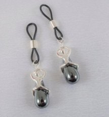 Secret passion hematite pearls nipples jewelry silver